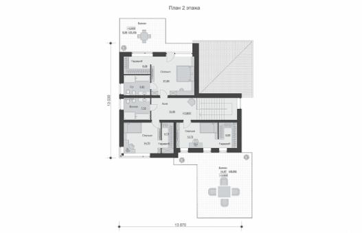 Двухэтажный дом с четырьмя спальнями, террасой, балконом и навесом под автомобиль